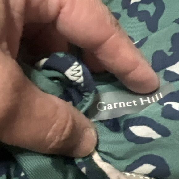 Garnet Hill Women's Ruched Front One-Piece Swimsuit Pine Leopard Size 8 - Picture 4 of 5